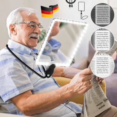 5x fach HandLupe Leselupe für Senioren Kinder,Lupe mit 50 Led Licht & Ständer - Bild 1 von 4
