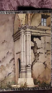 ANTIKES AQUARELL "RUINEN" VON 1914c signiert c.h.murry, mit glas gerahmt - Bild 1 von 10