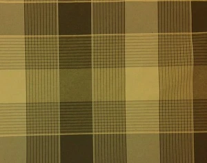 RICHLOOM PLAID BROWN WOVEN CHECKER CUSHION FURNITURE FABRIC BY THE YARD 54"W - Foto 1 di 5