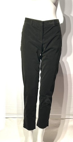 MIU MIU Pantaloni anteriori piatti MIU ITALY verde oliva pantaloni velluto a coste cotone morbido. Taglia 8