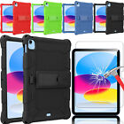 For iPad 10th Generation 2022 10.9" Case Stand Heavy Duty Cover/ Tempered Glass