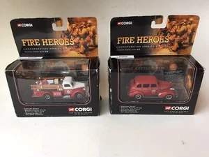2001 Corgi Fire Heroes LOT Ford Fire Pumper / Chevrolet Car Fire Chief - Picture 1 of 5