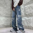 Pantalon Wideleg Style Coréen Mode Homme Imprimé Floral Haute Rue Hip-Hop