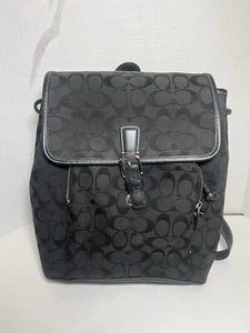 Mochila Coach Vachetta Signature C de tela negra con adornos de cuero (LEER) - Imagen 1 de 16