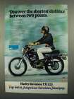 1973 Harley Davidson Tx 125 Motorcycle Ad   Shortest
