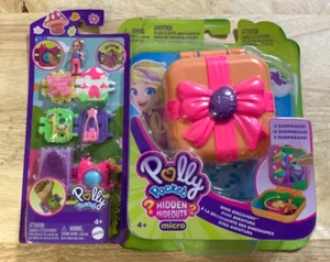 Lot of 2 Polly Pocket Hidden Hideouts Dino Discovery & Bracelet Treasure SEALED - Picture 1 of 2