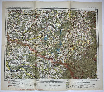 Mapa litográfico antigo original do Império Alemão Pfalzburg 1899 prussiano real - Imagem 1 de 2