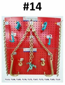 SET#14 -10 Piece Mega Set G70 V Chain J hooks flatbed tow truck wrecker V BRIDLE - Picture 1 of 12