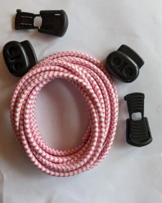 Cordones elásticos sin ataduras ROSA/BLANCO Foto 1 de 4