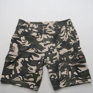 Dickies Mens Camo Cargo Shorts 36 Green Cotton Casual Work 9" Inseam - Picture 1 of 8