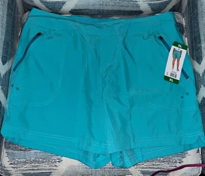 Pacific Trail pantaloncino donna comodo tasca con cerniera elastico in vita XL verde acqua nuovo - Foto 1 di 2