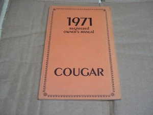 1971 MERCURY COUGAR OWNERS MANUAL ORIGINAL GLOVE BOX BOOK USERS OPERATORS GUIDE - Picture 1 of 2