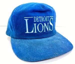 1990’s Detroit Lions ANNCO Professional Model Corduroy StrapBack Hat Spelled Out - Picture 1 of 22