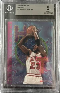 1995-96 NBA Hoops Hot List #1 Michael Jordan BGS 9 MINT HOF GOAT BULLS - Picture 1 of 2