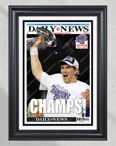 Periódico enmarcado Super Bowl 2008 NY Giants portada Eli Manning - Imagen 1 de 11