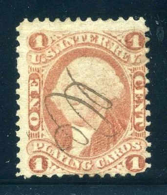 R2c, 1¢ Playing Cards, Used, a couple shorter perfs at bottom, Scott $200 - Image 1 of 2