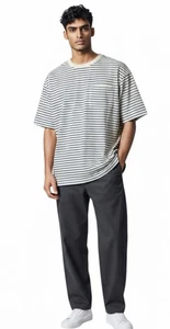 KATIN Finley Pocket Tee weiß mit grünen Streifen Herren Large NEU - Bild 1 von 3