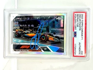 OSCAR PIASTRE FIRMATA 2023 TOPPS CHROME FORMULA 1 ROOKIE CARD RC PSA CERT - Foto 1 di 2