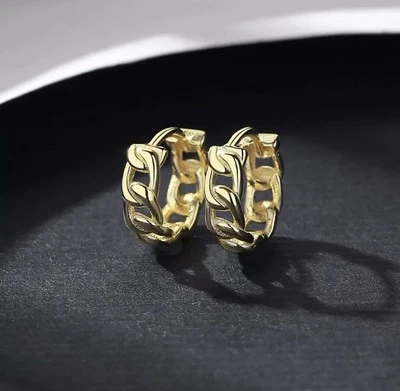 KUVARS | Zierliche Klappcreolen 925 Silber vergoldet mini Creolen Ohrringe Gold - Bild 1 von 4