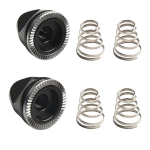 M5 NUT SPRING Wheel 4PCS Aluminum Alloy Axle Bike Black Bolt Nut QUICK RELEASE - Picture 1 of 15