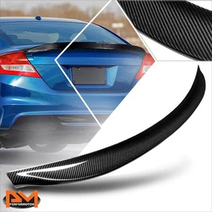 Alerón tapa trasera del maletero estilo V2 de fibra de carbono estilo Honda Civic 4 puertas para 12-15 - Imagen 1 de 7