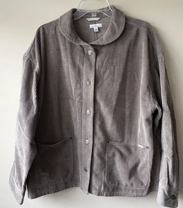 LL Bean Signature Women's Corduroy Kahki Brown Chore Jacket Size Large - Picture 1 of 12