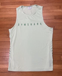 Gymshark Sport Stripe Tank Top Bali Green Men’s Small Mesh Breathable - Picture 1 of 5