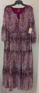 St. John's Bay Dress Women XL Geometric Maxi Long Casual New With Tags - Picture 1 of 7