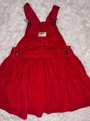 Osh Kosh B'Gosh girls sz. 4 classic red corduroy overall dress. Exc. cond. Cute - Image 1 of 4