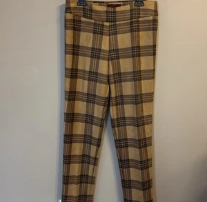 Krazy Larry Plaid Pull- On Pants. Black/ Tan/Red. Size 10 - Picture 1 of 8