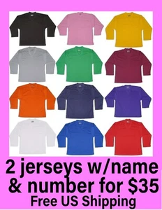TWO League Hockey Practice Jerseys for $35 With Name and Number FREE SHIPPING - Picture 1 of 6