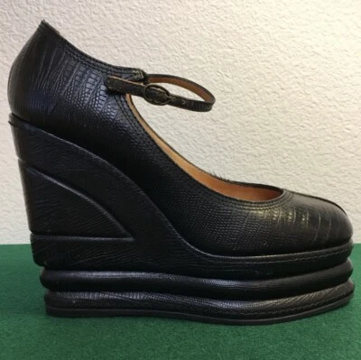 复古 Kenzo Défilé 黑色 Mary Jane 厚底鞋 39 码 — 第 1/4 张图片