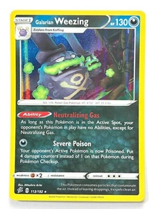 Galarian Weezing 113/192 Holo Rare Rebel Clash Pokemon - Pack Fresh Near Mint NM - Picture 1 of 4