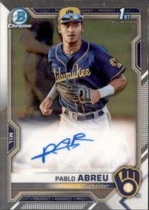 Bowman 2021 cromo primer auto Milwaukee Brewers - Pablo Abreu #CPA-PA - Imagen 1 de 2