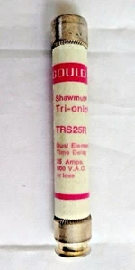 Fusible de retardo de tiempo Gould Shawmut TRS25R 25 amperios TRI-ONIC 25A 600 VAC - Imagen 1 de 3