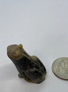 Brown Soap Stone Vintage Frog Collectable Figurine Rare - Picture 1 of 7