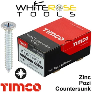 TIMCO Self Tapping Drilling Screws Zinc Metal Countersunk Head Tappers Pozi - Picture 1 of 24