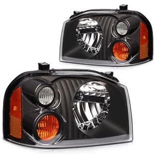Black Housing Front Left+Right Headlights Assembly For 2001-2004 Nissan Frontier - Picture 1 of 11