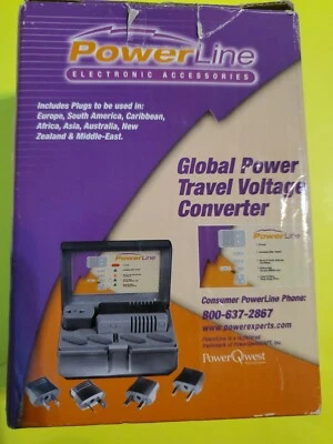 POWERLINE GLOBAL POWER TRAVEL VOLTAGE CONVERTER, BOX & MANUAL INCLUDED - Image 1 of 2