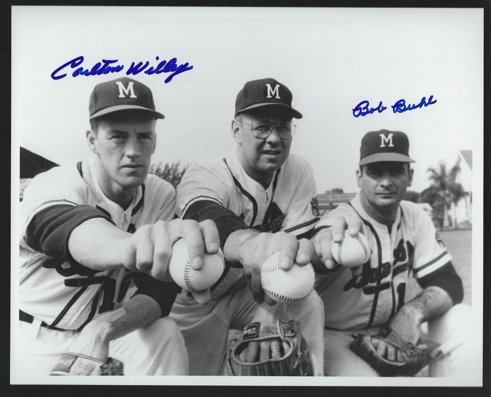 卡尔顿·威尔利和鲍勃·布尔密尔沃基勇士队签名亲笔签名 8 x 10 照片亲笔签名 — 第 1/1 张图片