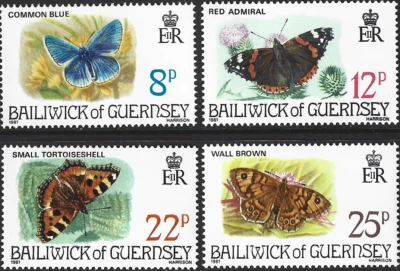 1981 Guernsey Sg 226/229 Butterflies MNH - Image 1 of 2