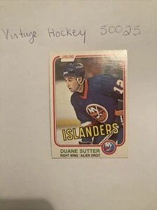 1981-82 O-Pee-Chee #211 DUANE SUTTER ROOKIE CARD RC New York Islanders - Picture 1 of 4