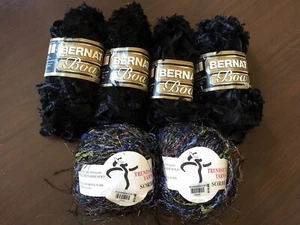 Trendsetter Yarns Sorbet & Bernat Boa BLACK/MultiColor Lot of 6 - Picture 1 of 11