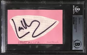 Lars Ulrich Metallica Corte Firmado BECKETT Autenticado (Colección Grad) - Imagen 1 de 3
