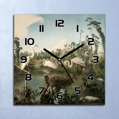 Horloge Murale En Verre moderne Nouvelle Zélande Oiseaux Art Peinture 30x30 - Photo 1/4