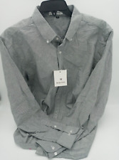 MUSE FATH Men's Oxford Dress Shirt-Cotton Casual  Long Sleeve Shirt Med NWT