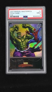Title Card #1 FOIL - 2007 MARVEL MASTERPIECES - PSA 9 Hulk Spider-Man Wolverine 