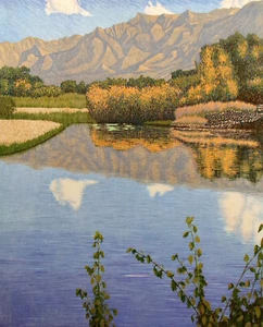Gordon Mortensen "Verde River" Hand Signed Woodcut Reduction Art Print, OBO - Picture 1 of 5