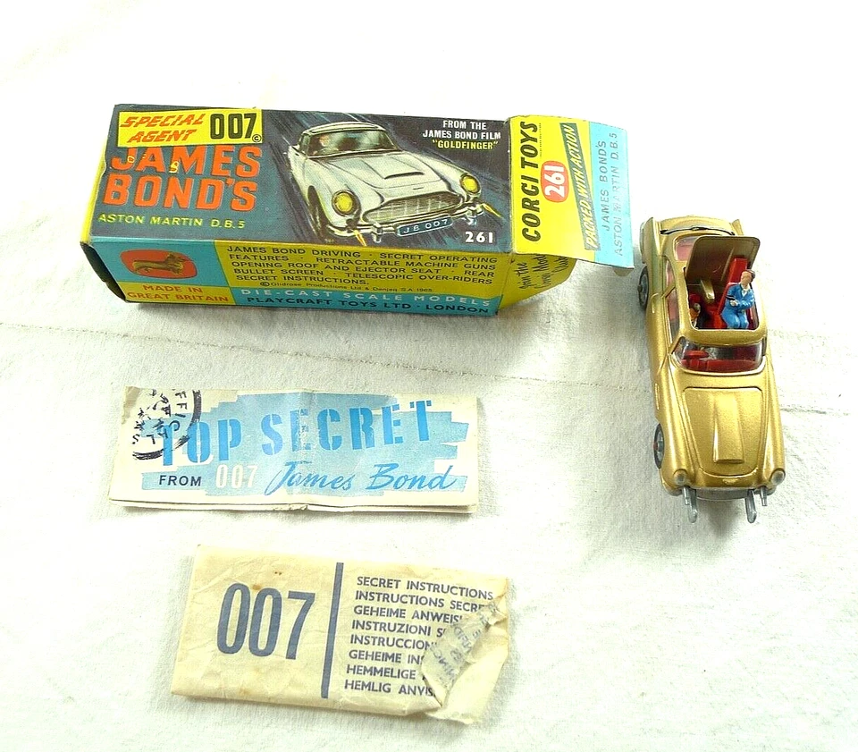 007 james bond corgi 261 aston martin modellino anni 60 VINTAGE SEAN CONNERY - Immagine 1 di 4