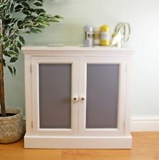 Grey & White Cupboard Unit 2 Doors Contemporary Wooden Storage Cabinet